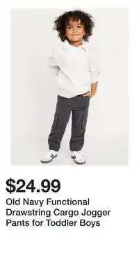 Old Navy Old Navy Functional Drawstring Cargo Jogger Pants for Toddler Boys offer