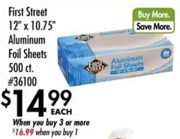 Smart & Final First Street 12" x 10.75" Aluminum Foil Sheets offer
