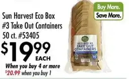 Smart & Final Sun Harvest Eco Box #3 Take Out Containers offer