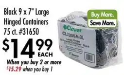 Smart & Final Black 9 x 7" Large Hinged Containers offer