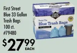 Smart & Final First Street Blue 33 Gallon Trash Bags offer