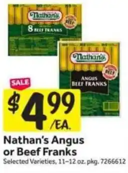 Stop&Shop Nathan's angus or beef franks offer