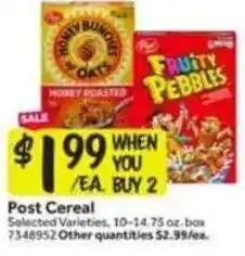 Stop&Shop Post cereal offer