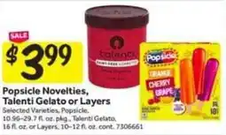 Stop&Shop Popsicle novelties, talenti gelato or layers offer