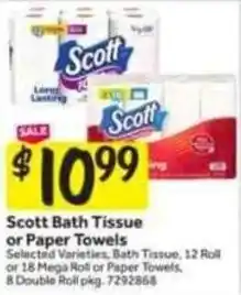 Stop&Shop Scott bath tissue or paper towels offer