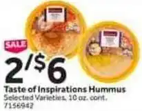 Stop&Shop Taste of inspirations hummus offer