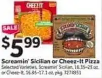 Stop&Shop Screamin' Sicilian or Cheez-It Pizza offer