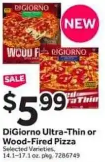 Stop&Shop Digiorno ultra-thin or wood-fired pizza offer