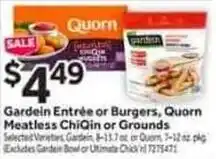 Stop&Shop Gardein entree or burgers, quorn meatless chiqin or grounds offer