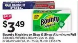 Stop&Shop Bounty napkins or stop & shop aluminum foil offer