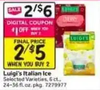 Stop&Shop Luigi's italian ice offer