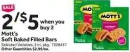Stop&Shop Mott's soft baked filled bars offer
