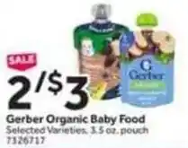 Stop&Shop Gerber organic baby food offer