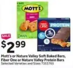 Stop&Shop Mott's or nature valley soft baked bars, fiber one or nature valley protein bars offer