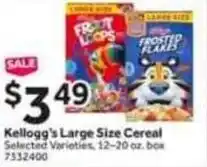 Stop&Shop Kellogg's large size cereal offer