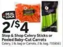 Stop&Shop Stop & shop celery sticks or peeled baby-cut carrots offer