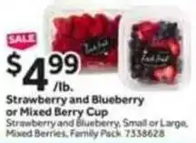 Stop&Shop Strawberry and blueberry or mixed berry cup offer