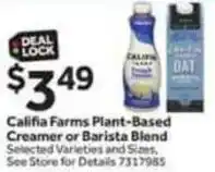 Stop&Shop Califia farms plant-based creamer or barista blend offer