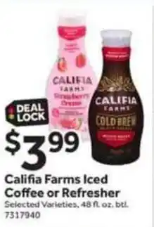Stop&Shop Califia farms iced coffee or refresher offer