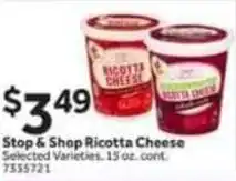 Stop&Shop Stop & shop ricotta cheese offer