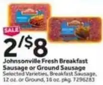 Stop&Shop Johnsonville fresh breakfast sausage or ground sausage offer