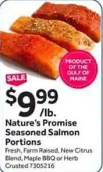 Stop&Shop Nature's promise seasoned salmon portions offer