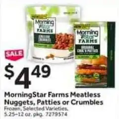 Stop&Shop Morningstar farms meatless nuggets, patties or crumbles offer