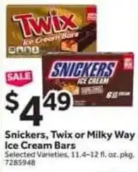 Stop&Shop Snickers, twix or milky way ice cream bars offer