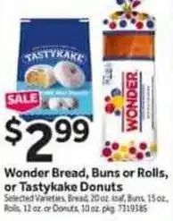 Stop&Shop Wonder bread, buns or rolls or tastykake donuts offer