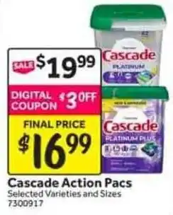Stop&Shop Cascade action pacs offer