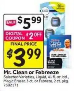 Stop&Shop Mr. Clean or febreeze offer