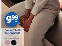Lidl Esmara ladies' muslin pants offer