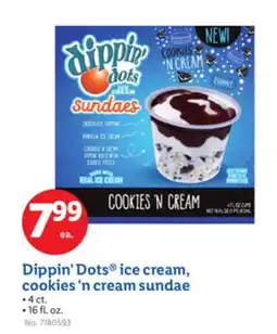 Lidl Dippin' Dots ice cream, cookies 'n cream sundae offer