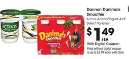 Ralphs Dannon Danimals Smoothie offer
