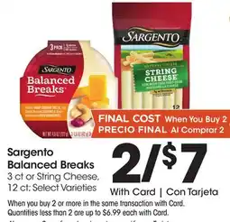 Ralphs Sargento Balanced Breaks offer