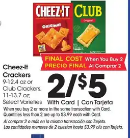 Ralphs Cheez-It Crackers offer
