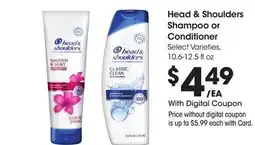 Ralphs Head & Shoulders Shampoo or Conditioner offer