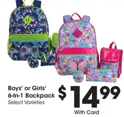 Ralphs Boys' or Girls' 6-In-1 Backpack offer