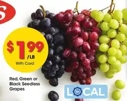 Ralphs Red, Green or Black Seedless Grapes offer