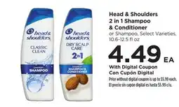 Food 4 Less Head & Shoulders 2 in 1 Shampoo & Conditioner offer