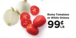 Food 4 Less Roma Tomatoes or White Onions offer