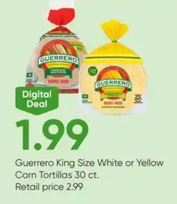 Stater Bros Guerrero King Size White or Yellow Corn Tortillas offer