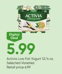Stater Bros Activia Low Fat Yogurt offer