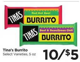 Food 4 Less Tina's Burrito offer