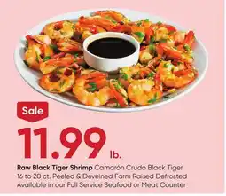 Stater Bros Raw Black Tiger Shrimp offer