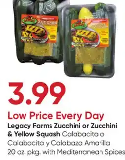 Stater Bros Legacy Farms Zucchini or Zucchini & Yellow Squash offer