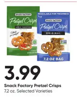 Stater Bros Snack Factory Pretzel Crisps offer