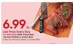 Stater Bros USDA Choice Beef Top Round Steak or London Broil offer