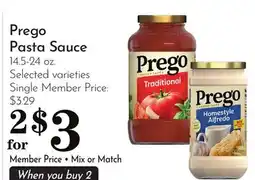 Pavilions Prego Pasta Sauce offer