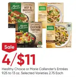 Stater Bros Healthy Choice or Marie Callender's Entrées offer